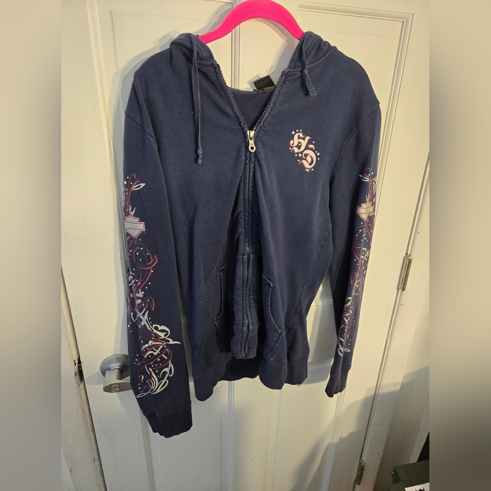 Harley-Davidson Blue Embroidered Lightweight Jacket
